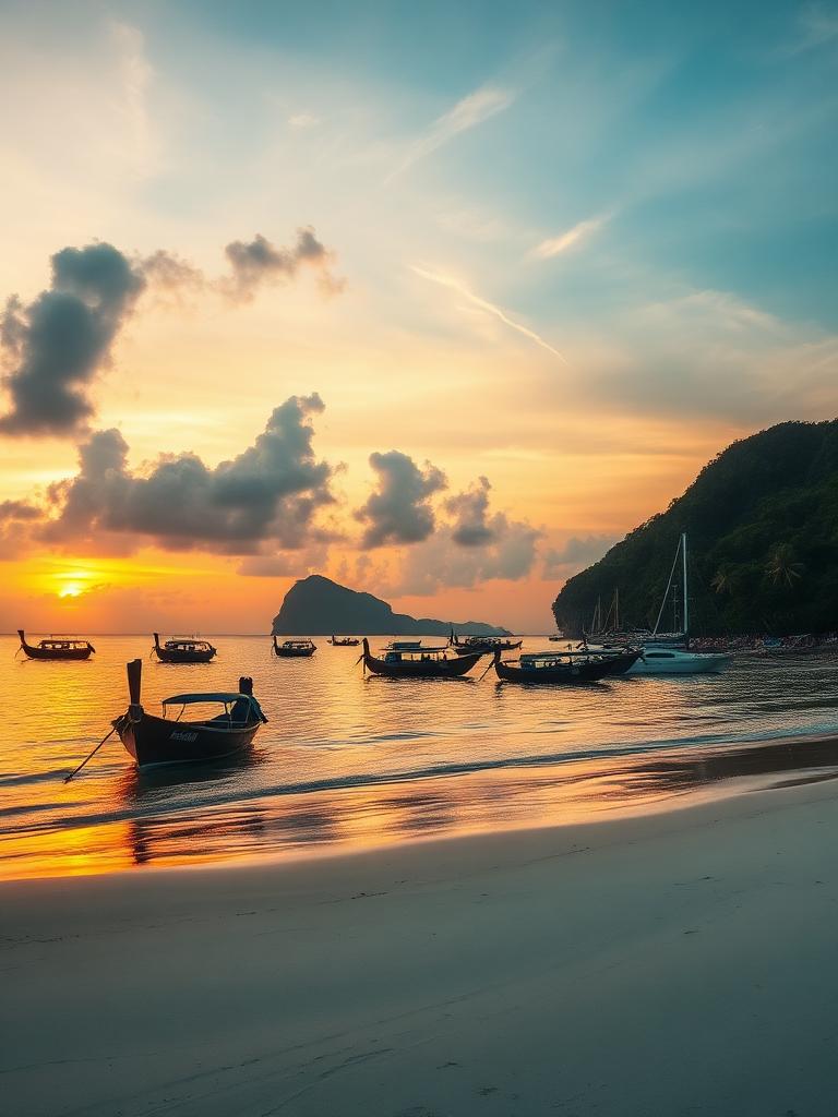 Tropical island coastline
